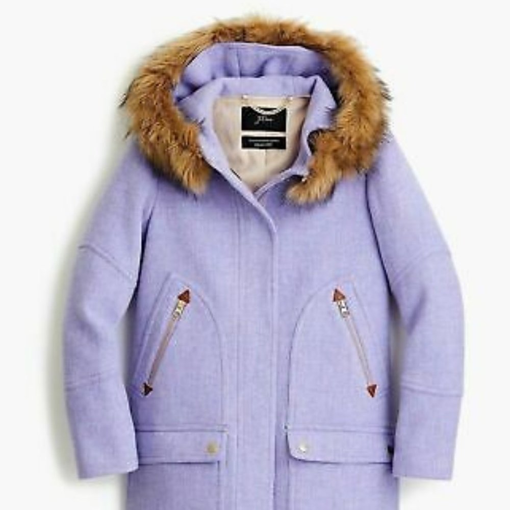J. Crew Stadium Wool Parka Heather Purple 20 2x
